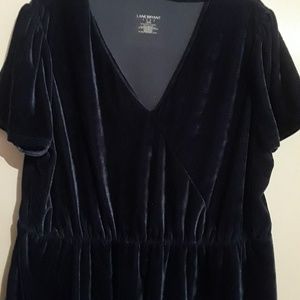 Dark Blue Velvet  Blouse